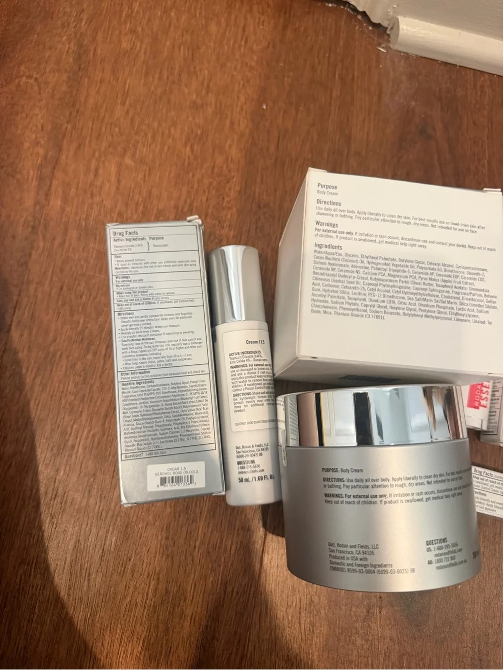 Rodan + Fields Lip & Skincare Set with Silver Packaging and Neutral Lip Shades